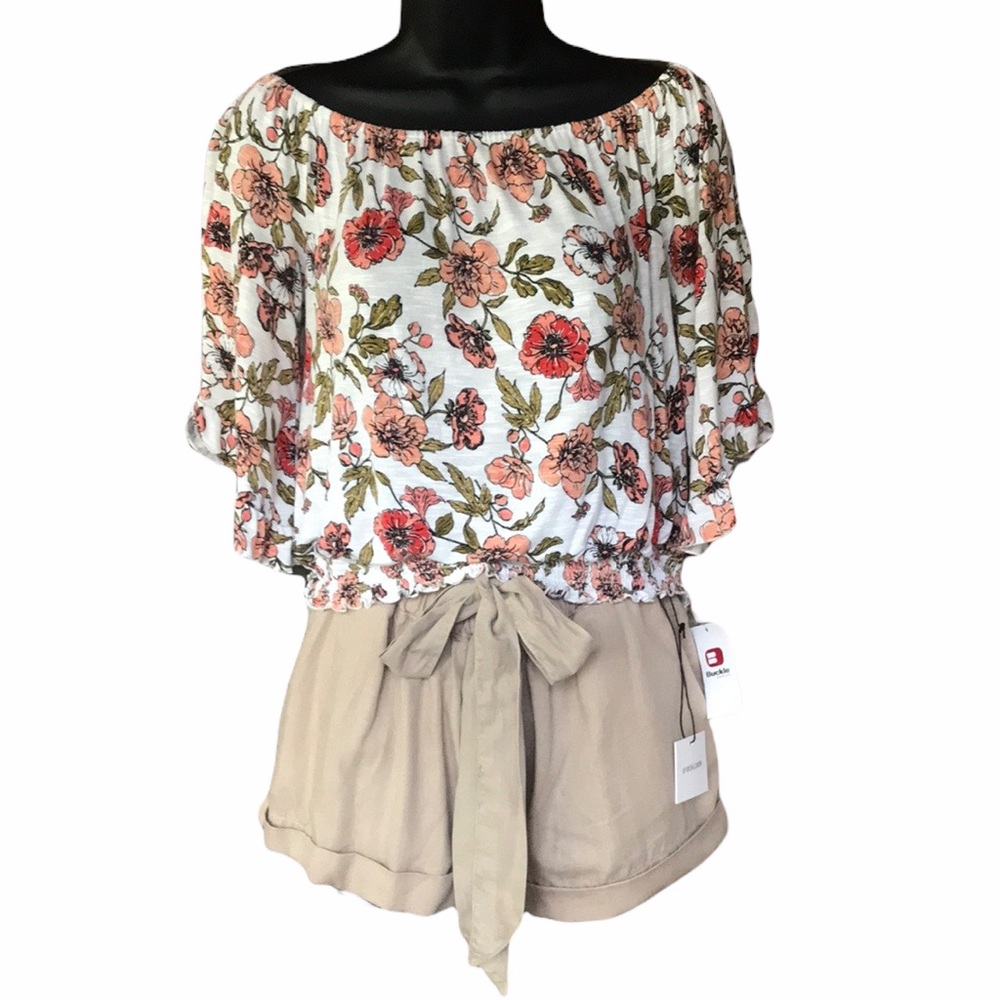 Daytrip on/off floral shoulder top